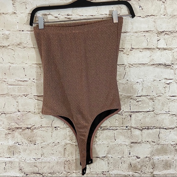 Windsor copper sparkle tube top bodysuit small - Picture 2 of 7